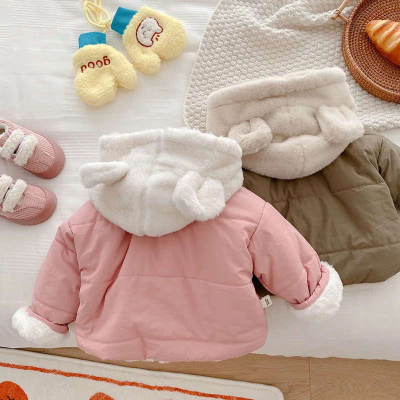 MILANCE Chaqueta de invierno con capucha y forro de piel para niñas - imagen 2