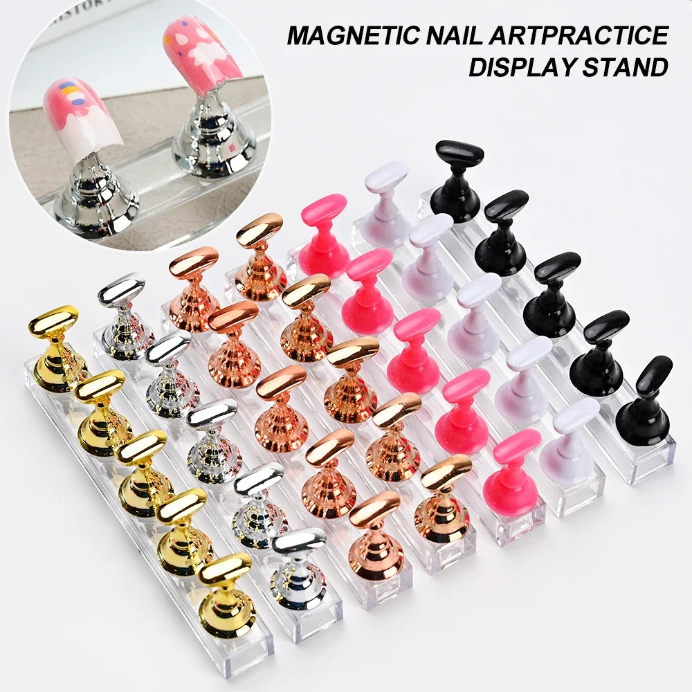 Expositor de uñas postizas magnético con estantes, soporte y base - imagen 3