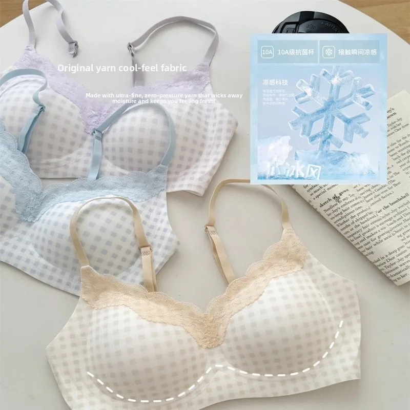 Ropa interior de encaje sin costuras ligera de verano para mujer - imagen 4