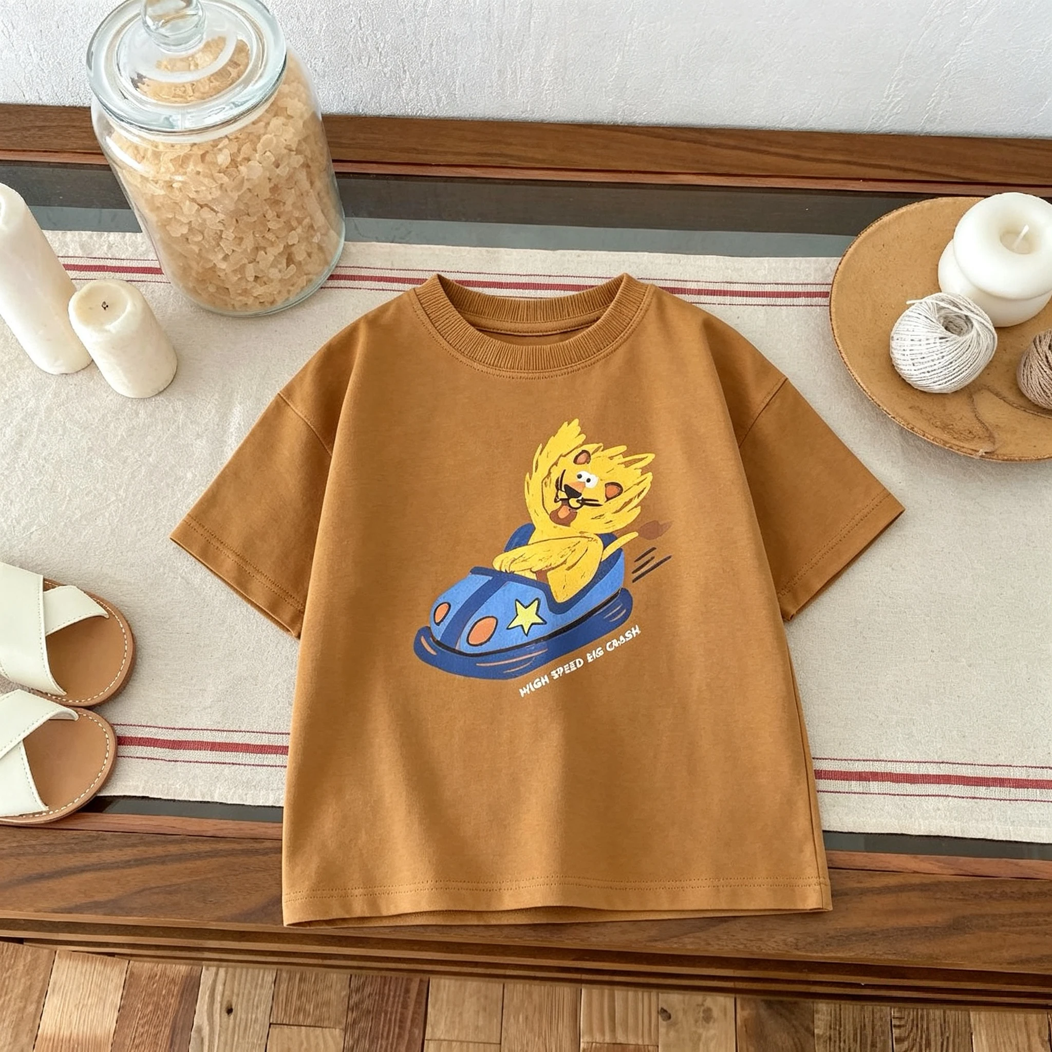 Camiseta de animales para niños, manga corta con cuello redondo - imagen 2