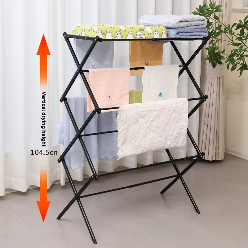 Tendedero plegable de hierro para ropa en patio y balcón - imagen 5