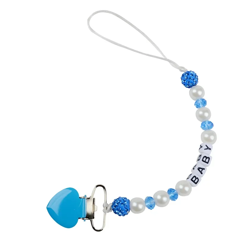 Cadena de cristal de arcilla con corazón para bebé