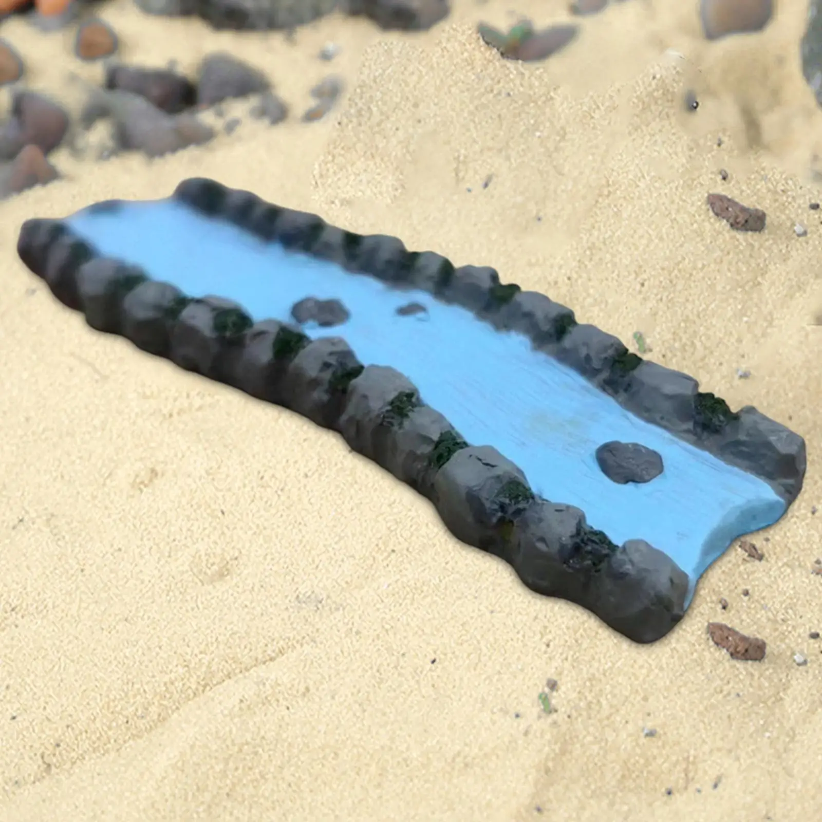 Miniatura río recto en resina para microjardín - imagen 4