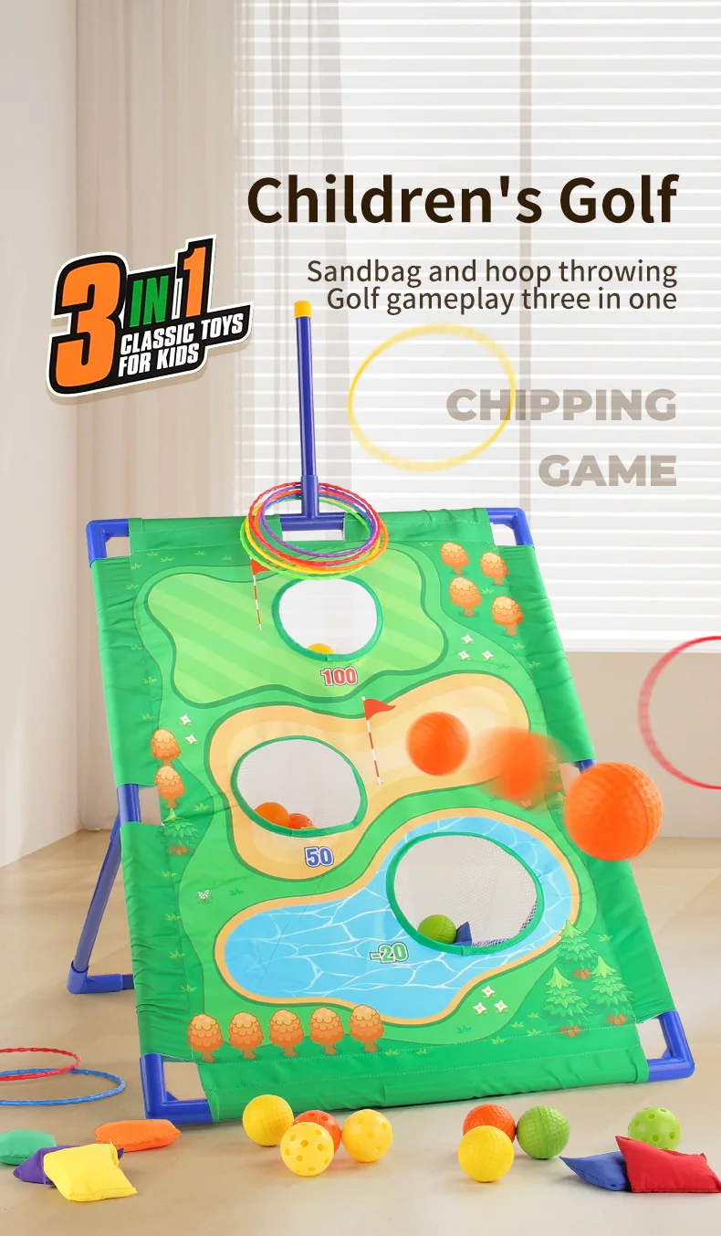 Juego de lanzamiento con anillas y bolsa de arena