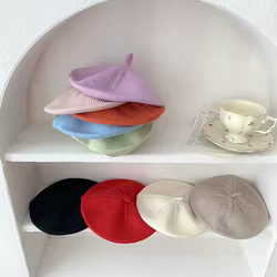 Gorro boina tejido para bebé de abrigo otoño-invierno