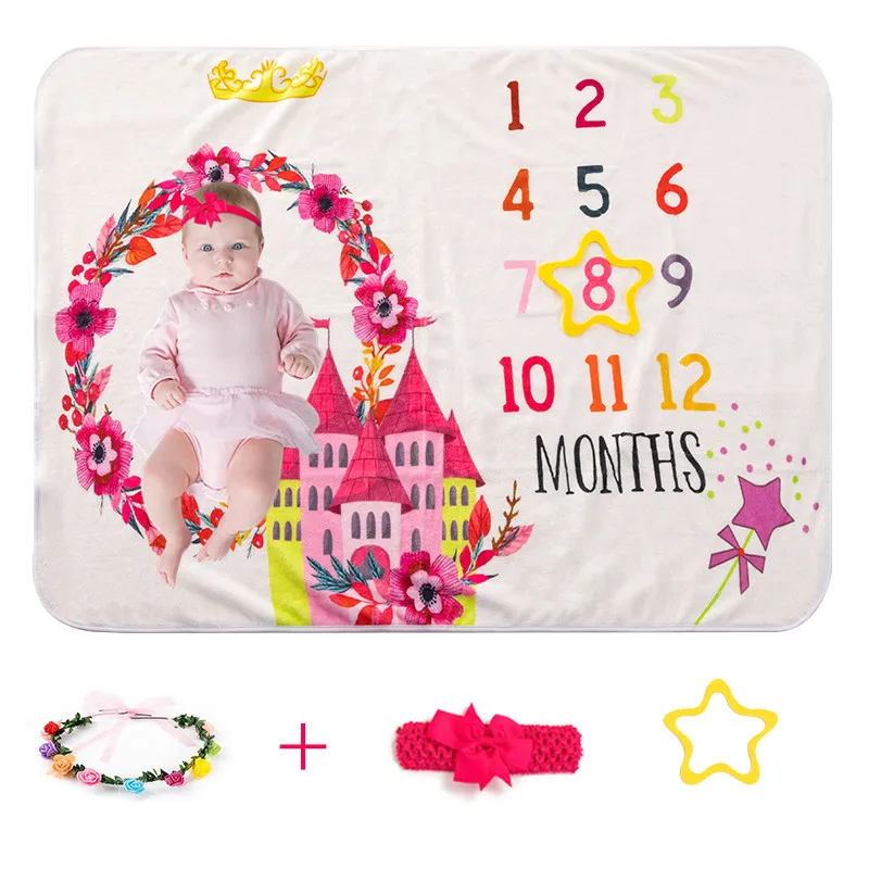 Manta franela premium para bebé: fotografía de hitos - imagen 4