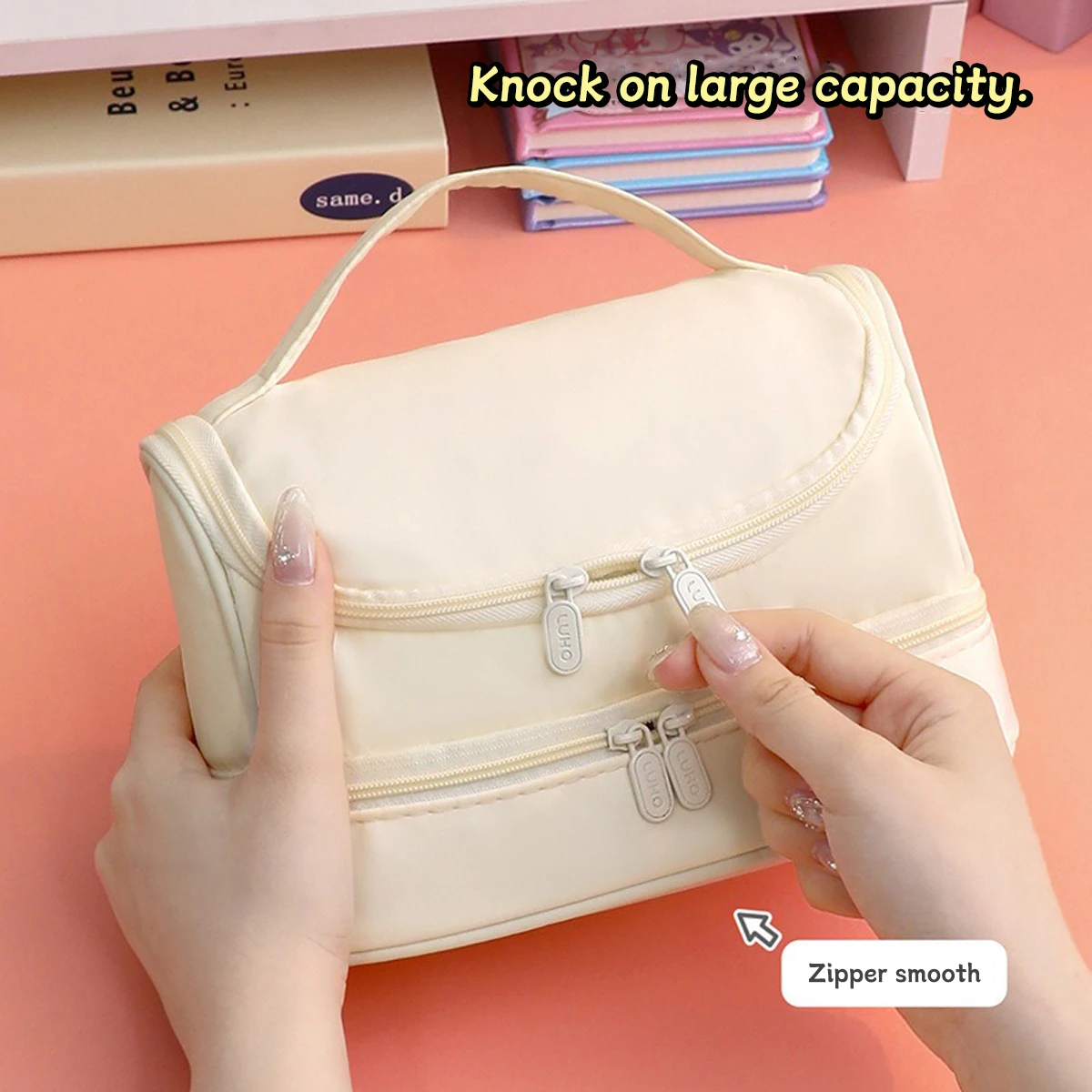 Estuche escolar impermeable grande color macarrón para niños - imagen 2