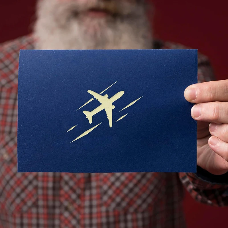 Tarjeta invitación fiesta bebé 3D avión – Manualidad papel - imagen 4