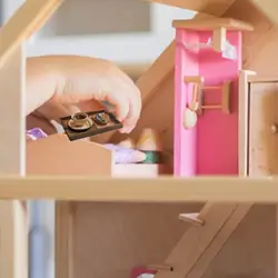 Accesorios para casa de muñecas: juego de té de la tarde infantil