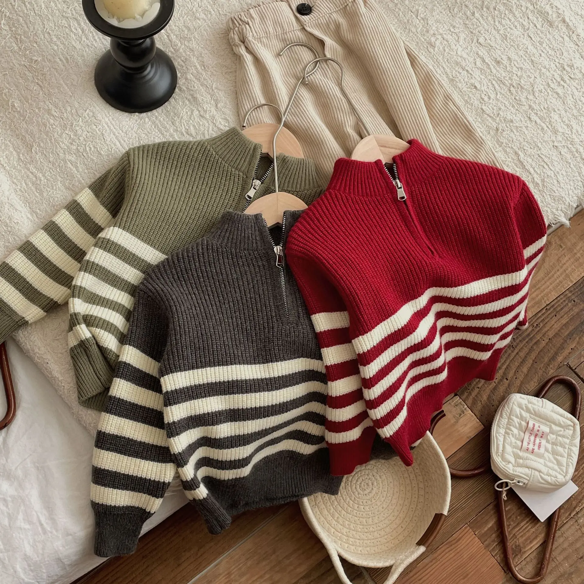 Jersey de rayas manga larga para niños y niñas en otoño - imagen 2