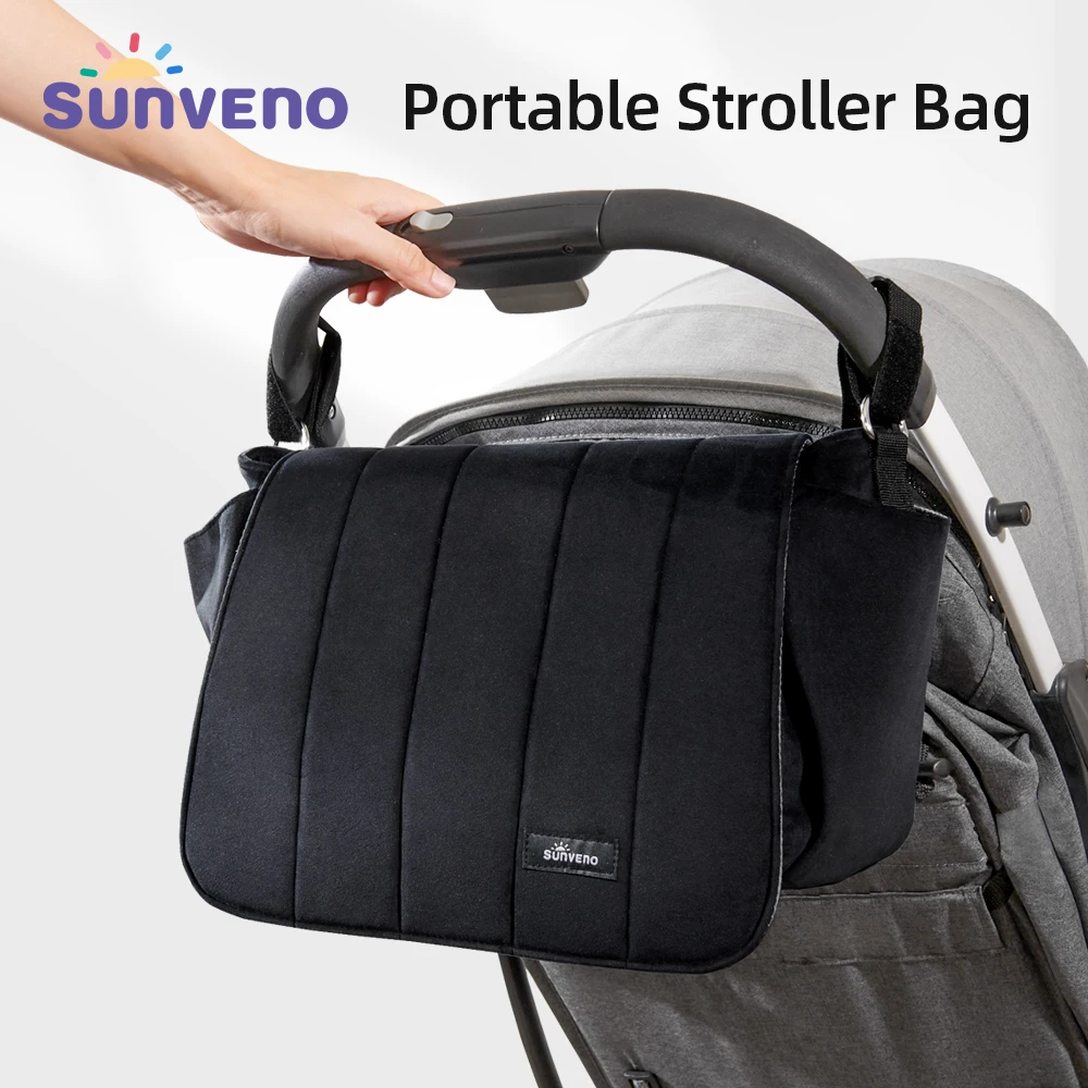 Bolsa pañales bandolera Sunveno pana negra - imagen 2