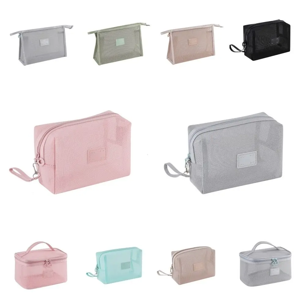 Bolsa transparente cuadrada para cosméticos con cremallera