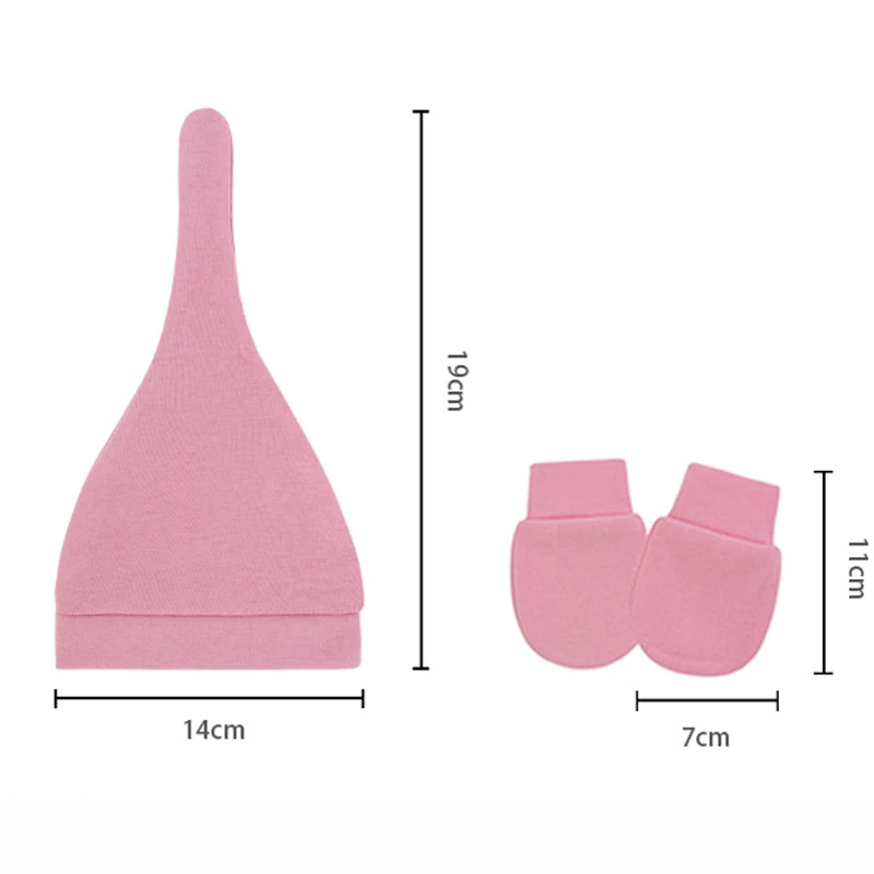 Conjunto recién nacido gorro y guantes de algodón suave - imagen 5