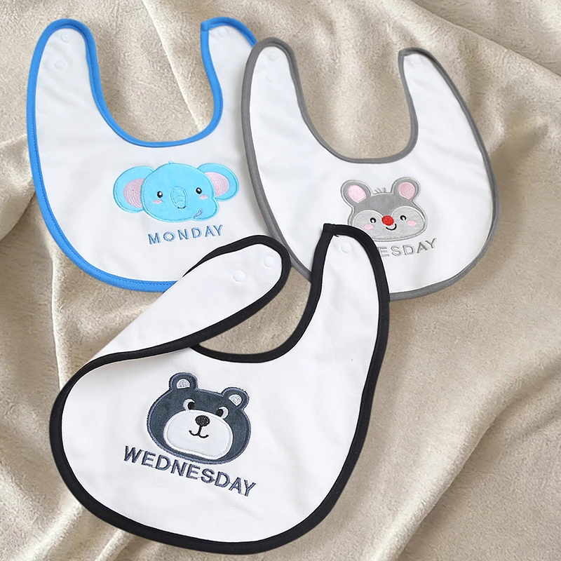Baberos impermeables de algodón bordados para bebé recién nacido - imagen 5