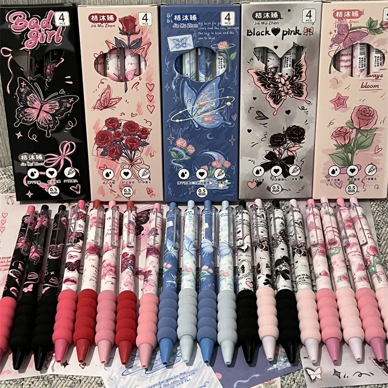 Bolígrafos gel con agarre suave para niños – Negro y rosa - imagen 4