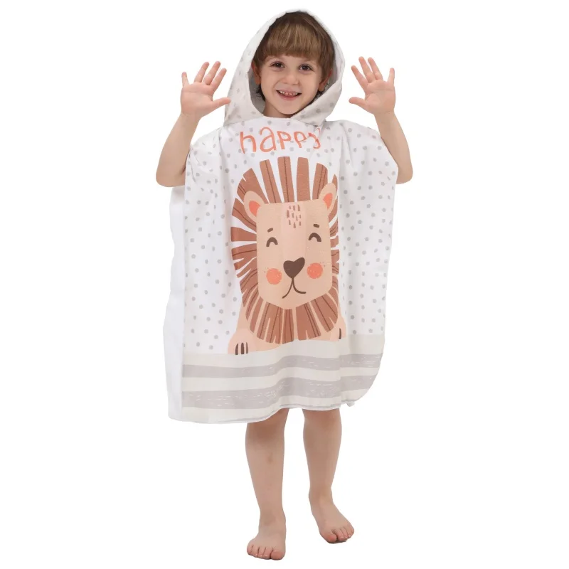 Albornoz infantil con capucha de microfibra para niños - imagen 2