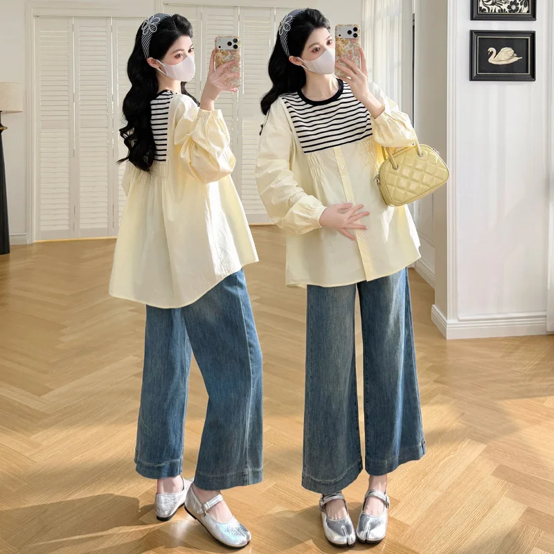 Camisa premamá de entretiempo con capas – Estilo moderno - imagen 4