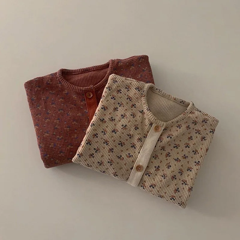 Pelele floral de bebé estilo gofré para otoño cómodo - imagen 3