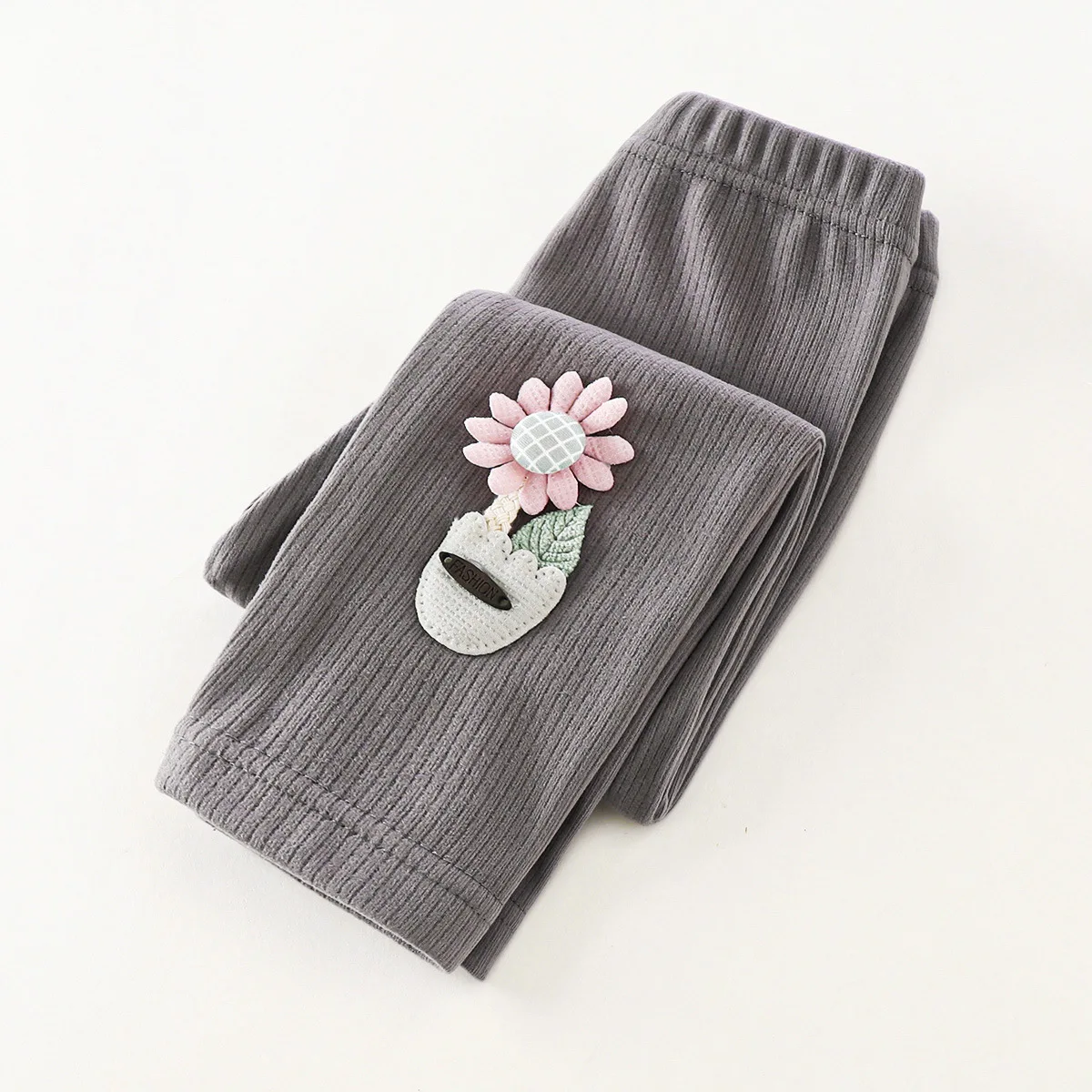 Leggings de lana terciopelo para niños – Otoño con encaje fino - imagen 2