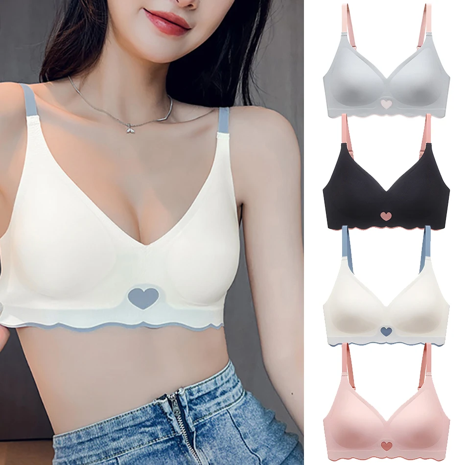 Sujetador transpirable sin costuras color caramelo para chicas