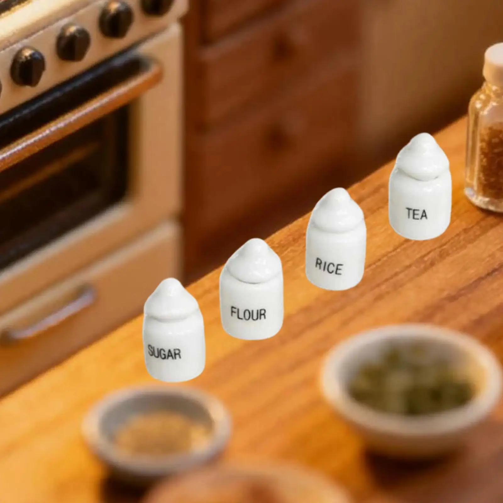 Frascos especias miniatura en cerámica para casa de muñecas - imagen 2