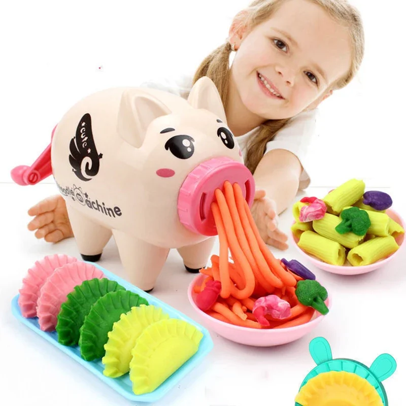 Juego plastilina niños – Máquina hacer fideos con moldes - imagen 2