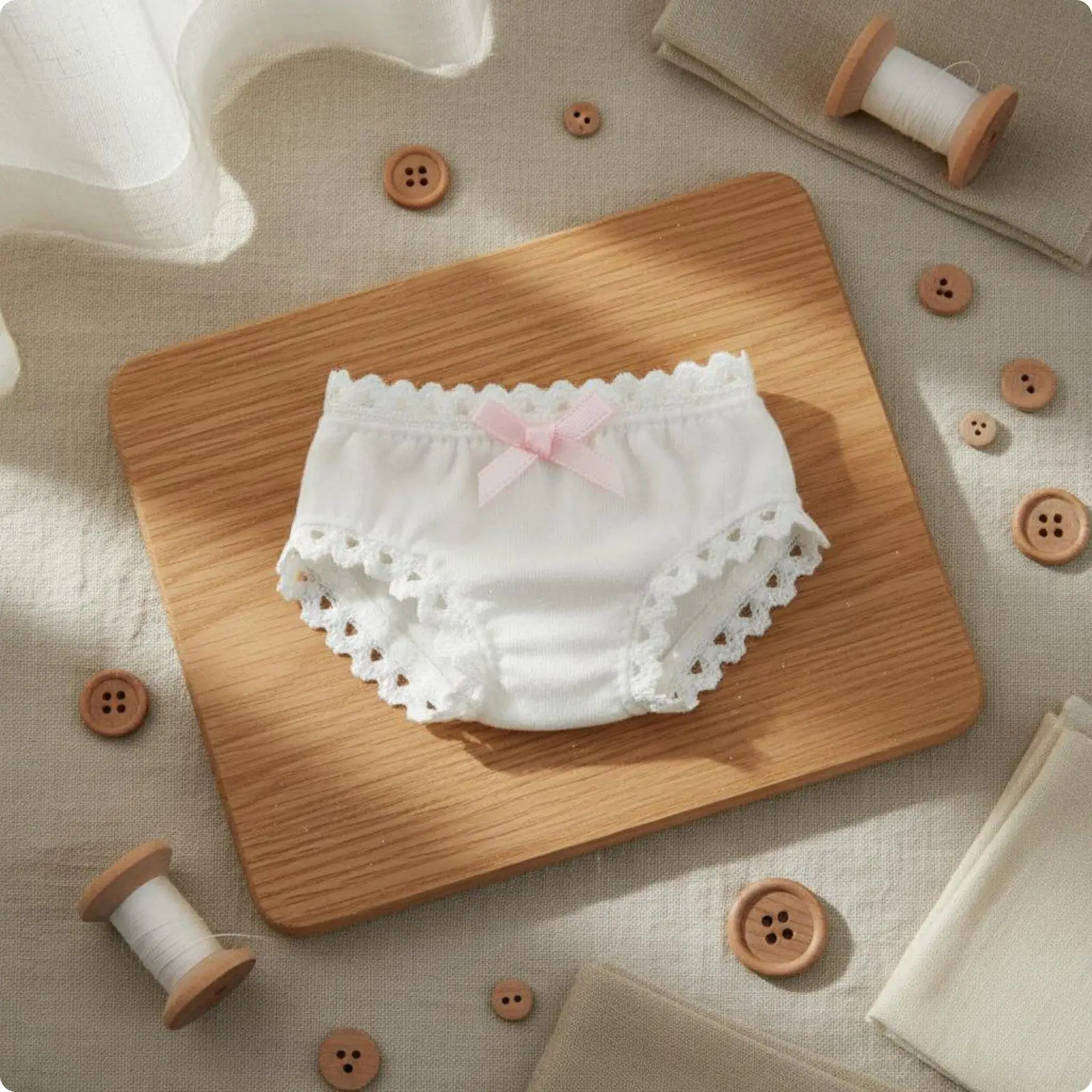 Ropa interior de encaje blanca para muñecas, conjunto mini - imagen 3