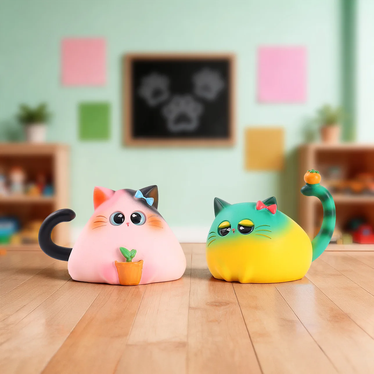 Opción de decoración con figuras de gatos