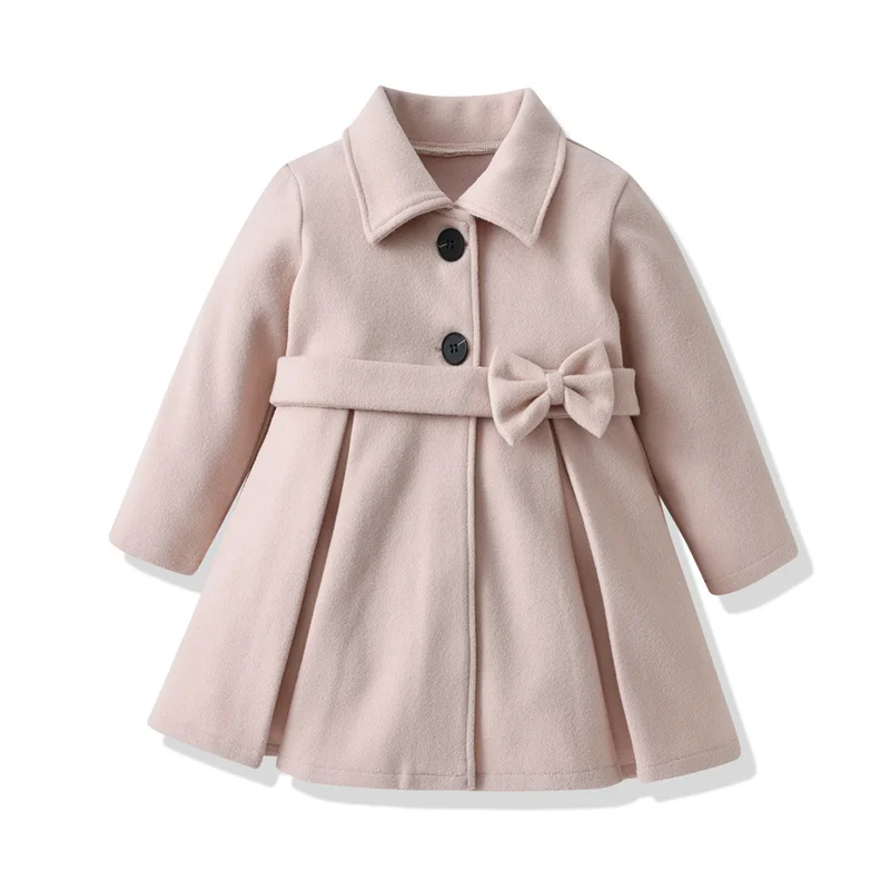 Abrigo de lana tweed para niña otoño-invierno cálido - imagen 3