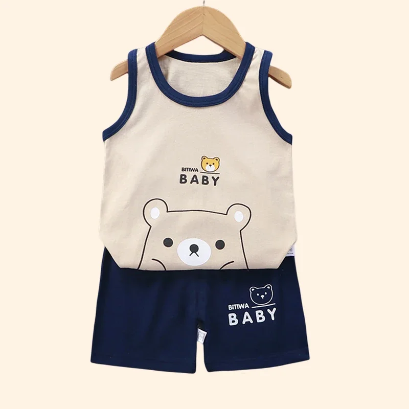 Conjunto veraniego para bebé con chaleco y pantalón corto cómodo - imagen 2