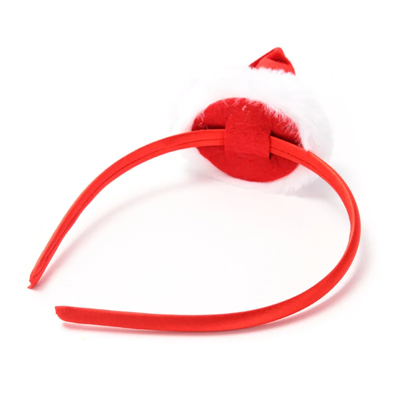 Diadema navideña de terciopelo rojo con forma árbol - imagen 3