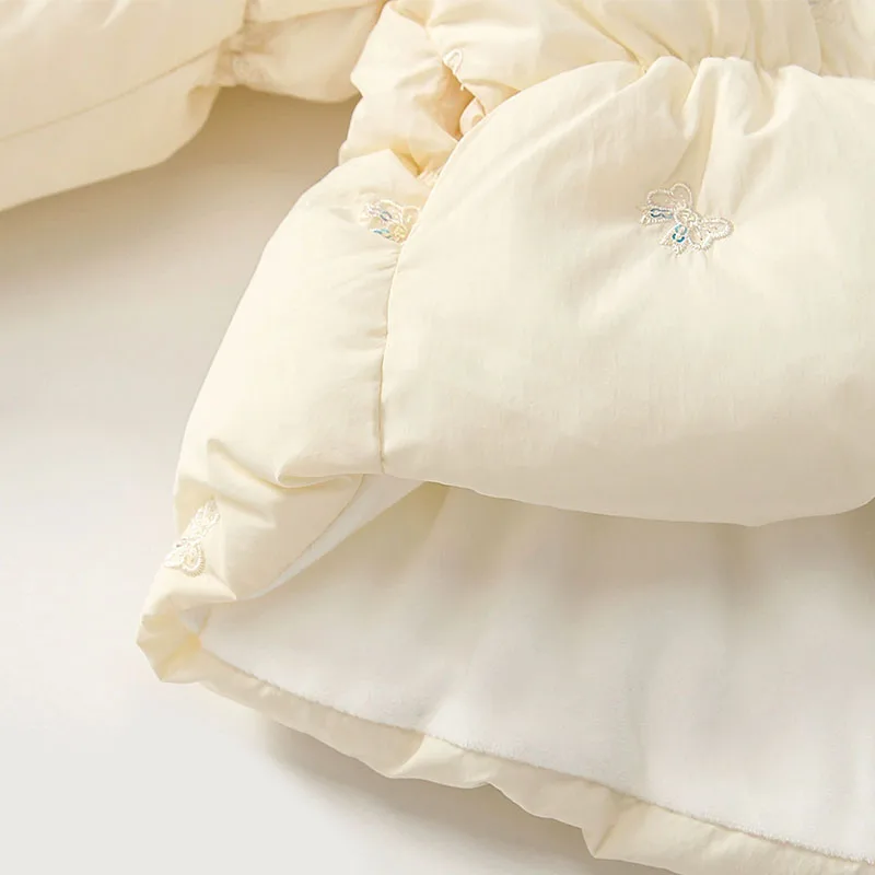 Abrigo invierno niña forro polar capucha estilo princesa - imagen 5