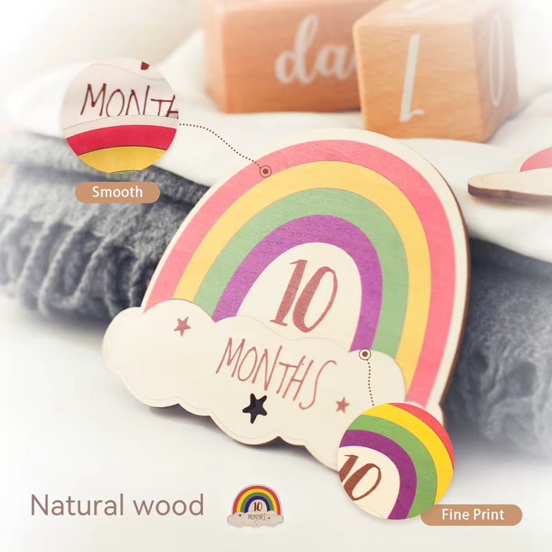 Accesorios de madera arcoíris para fotografía newborn