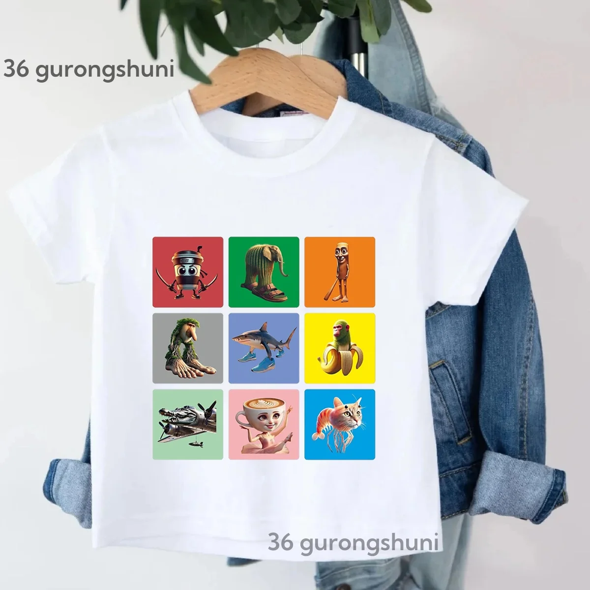 Camiseta de verano infantil con estampado de meme divertido