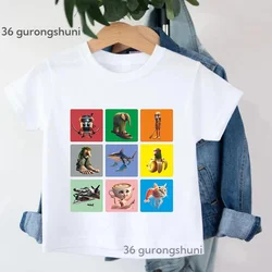 Camiseta de verano infantil con estampado de meme divertido