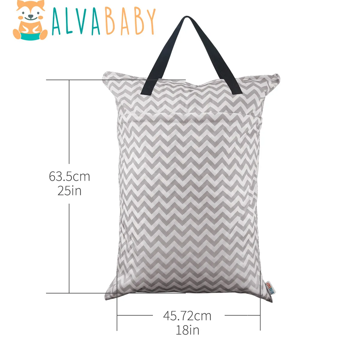 Bolsa ALVABABY vista frontal con bolsillos