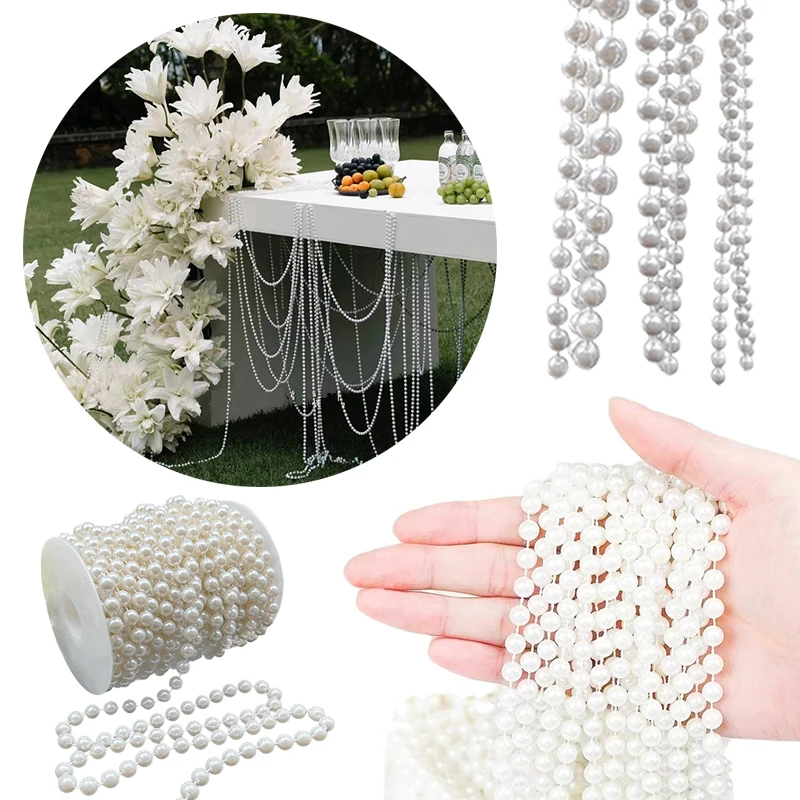 Cadena de perlas simuladas blancas ZYF para manualidades infantiles - imagen 4