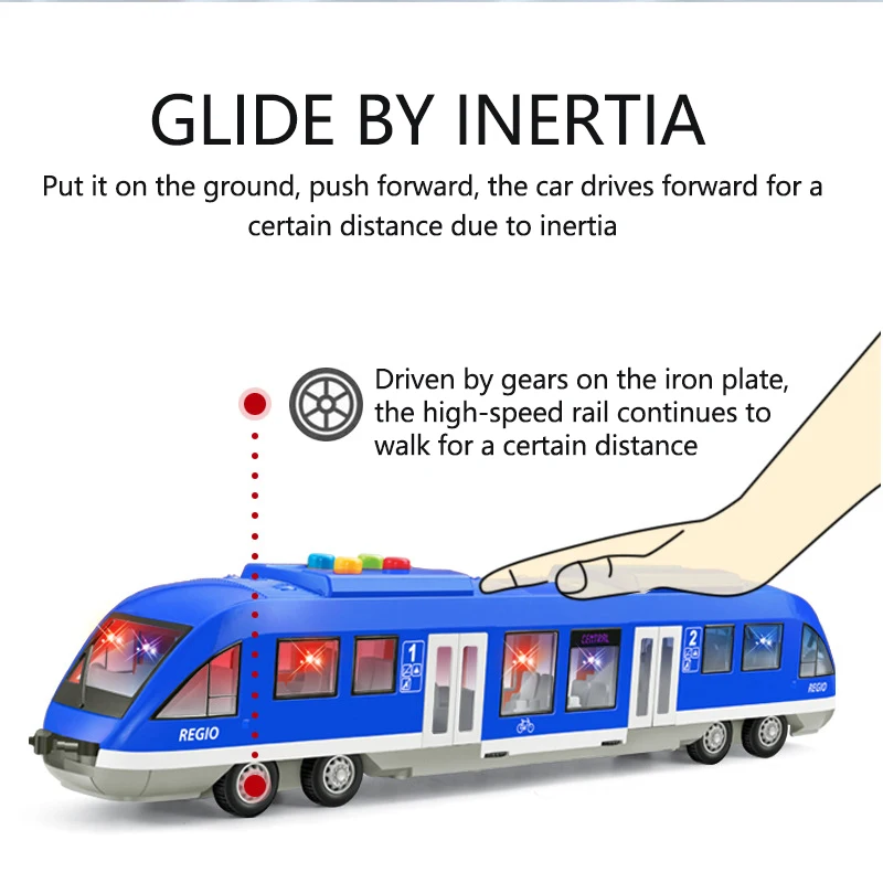 Tren de juguete musical con luces para niños – Modelo a escala realista - imagen 4