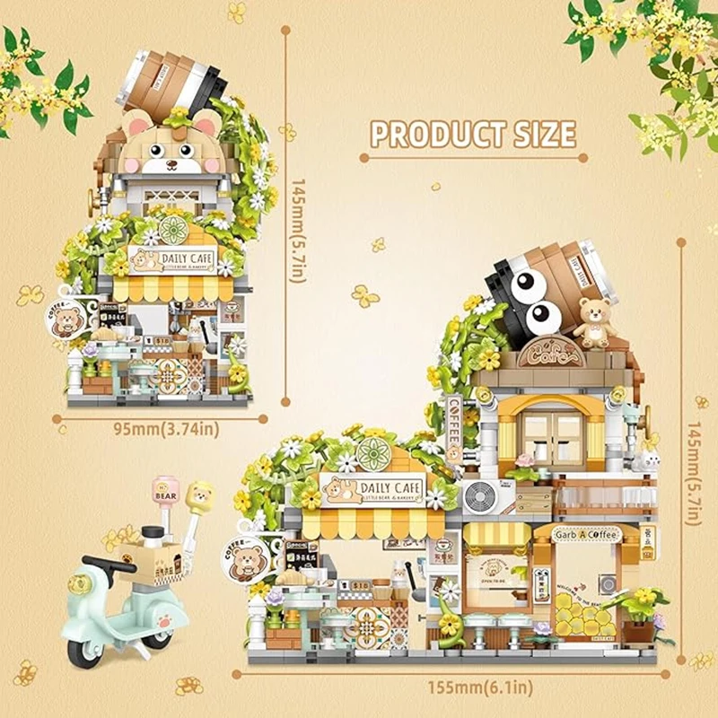 Bloques de construcción Street View Casa Panda cafetería infantil - imagen 3