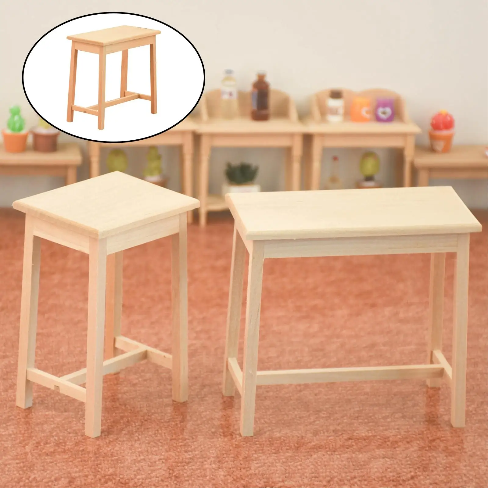Muebles de madera en miniatura para casa de muñecas - imagen 4