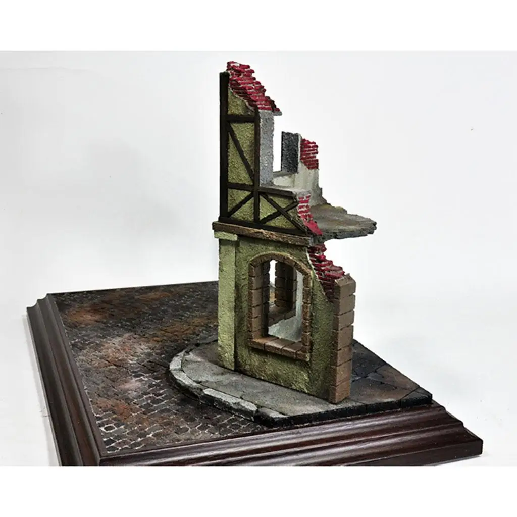 Kit de maqueta casa en ruinas miniatura para diorama