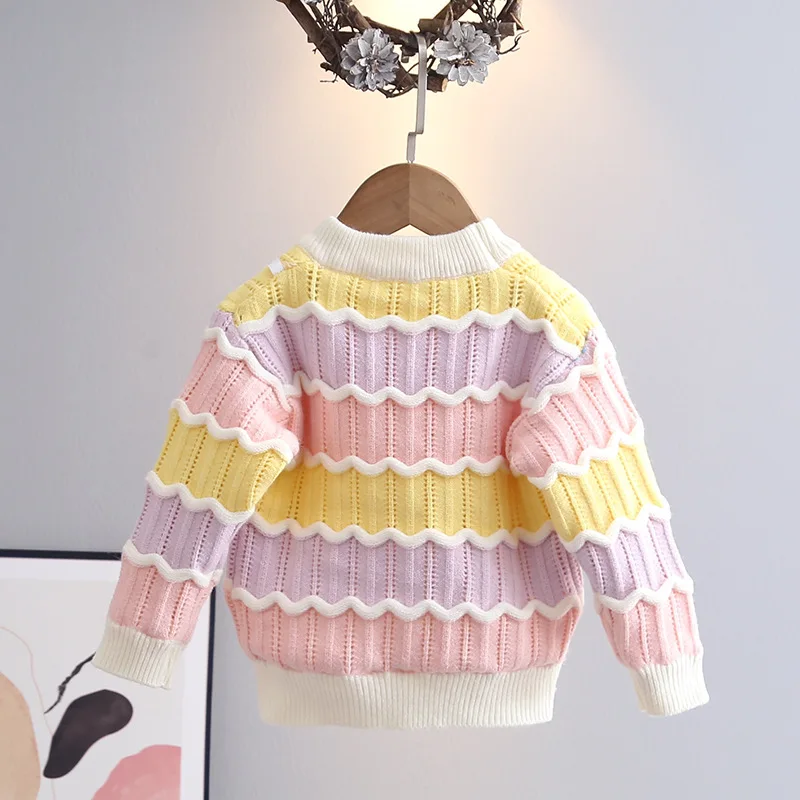 Suéter acolchado de invierno para niñas – Jersey cálido punto arcoíris - imagen 2