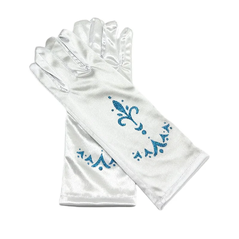 Guantes de satén para disfraz de princesa de las nieves – Talla única - imagen 3