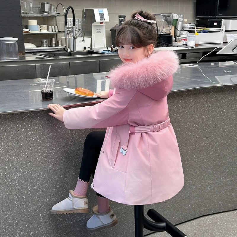Parka de invierno con capucha para niña, chaqueta cálida - imagen 3