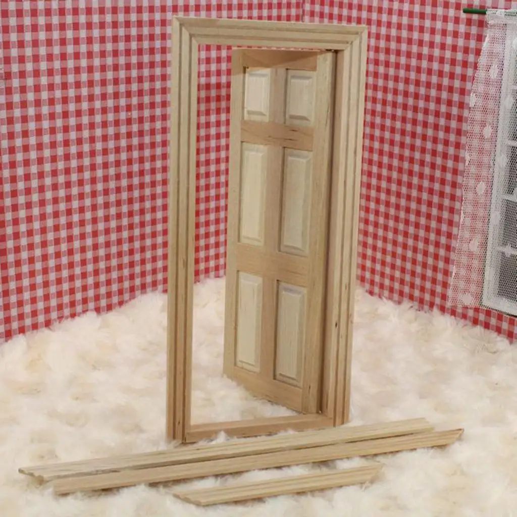 Puerta lista para decoración de casa de muñecas