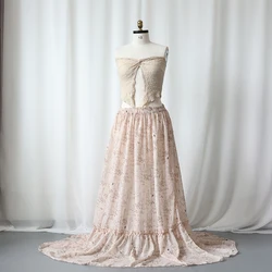 Vestido de maternidad de gasa estampada para sesión de fotos