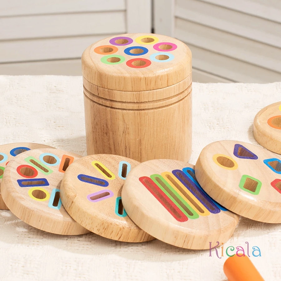Juguete Montessori clasificación de colores en madera sensorial motricidad - imagen 4
