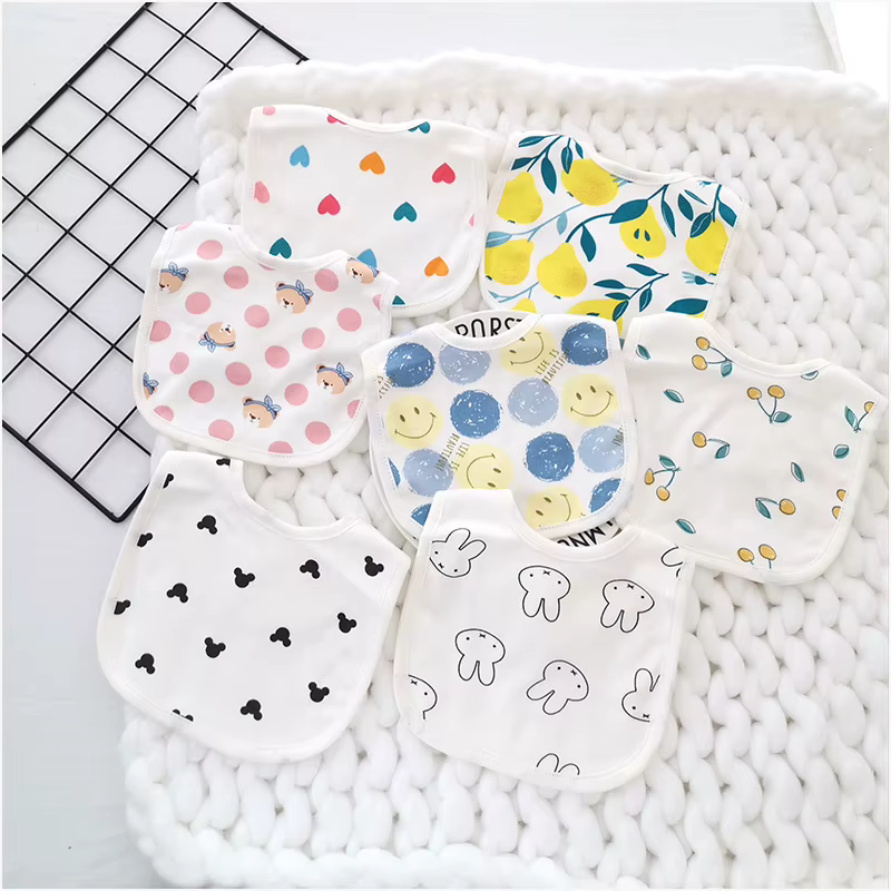 Babero algodón bebé con estampado de frutas – Pañuelo eructar - imagen 5