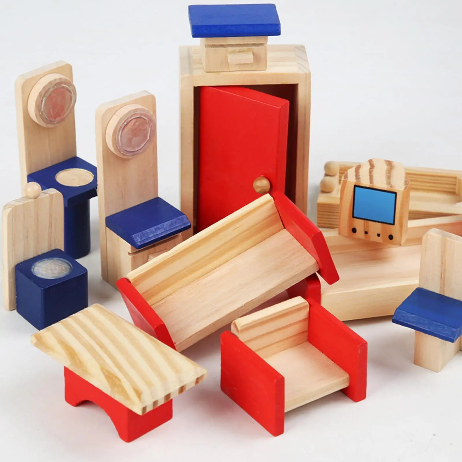 Casa de muñecas de madera con muebles y diseño educativo - imagen 2