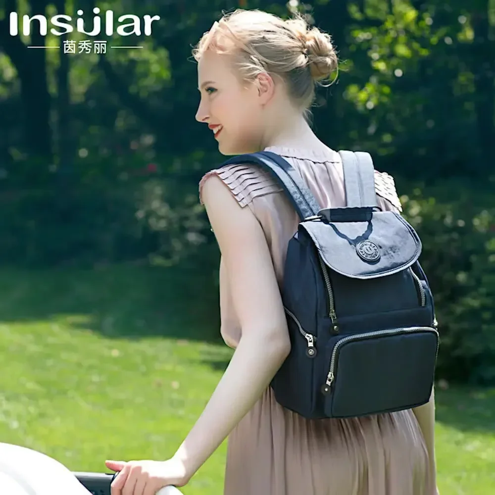 Mochila de pañales impermeable con amplio espacio para bebé - imagen 2